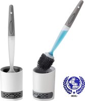Mdxl® Toiletborstel Siliconen met Houder - Sneldrogend, Hygiënisch & Antibacteriële Werking - WC Borstel - Toilet Borstel Houder + Gratis Ophangsysteem