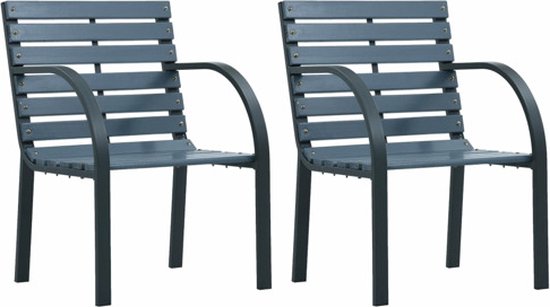 vidaXL - Tuinstoelen - 2 - st - hout - grijs