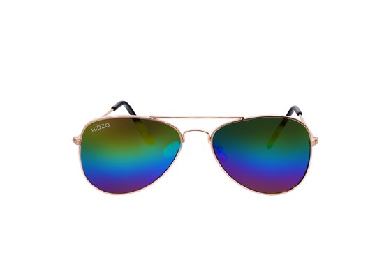 Kinder Piloten Zonnebril - Bronskleurig montuur, regenboog glazen. van Bibi & Tina — afbeelding 4