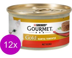12x Gourmet Gold - Hartig Torentje Rund - Kattenvoer - 85g