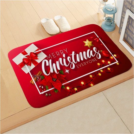 Kerstmat - Kerst vloerkleed - Christmas vloerkleed - Antislip - 60 x 90cm - Rood