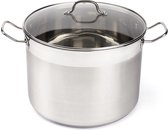 Grand pot à soupe en acier inoxydable Florina Gastro 32 x 26,5 cm - 18,5 litres - convient à toutes les sources de chaleur, y compris l'induction - Matériaux de haute qualité - couvercle en verre inclus