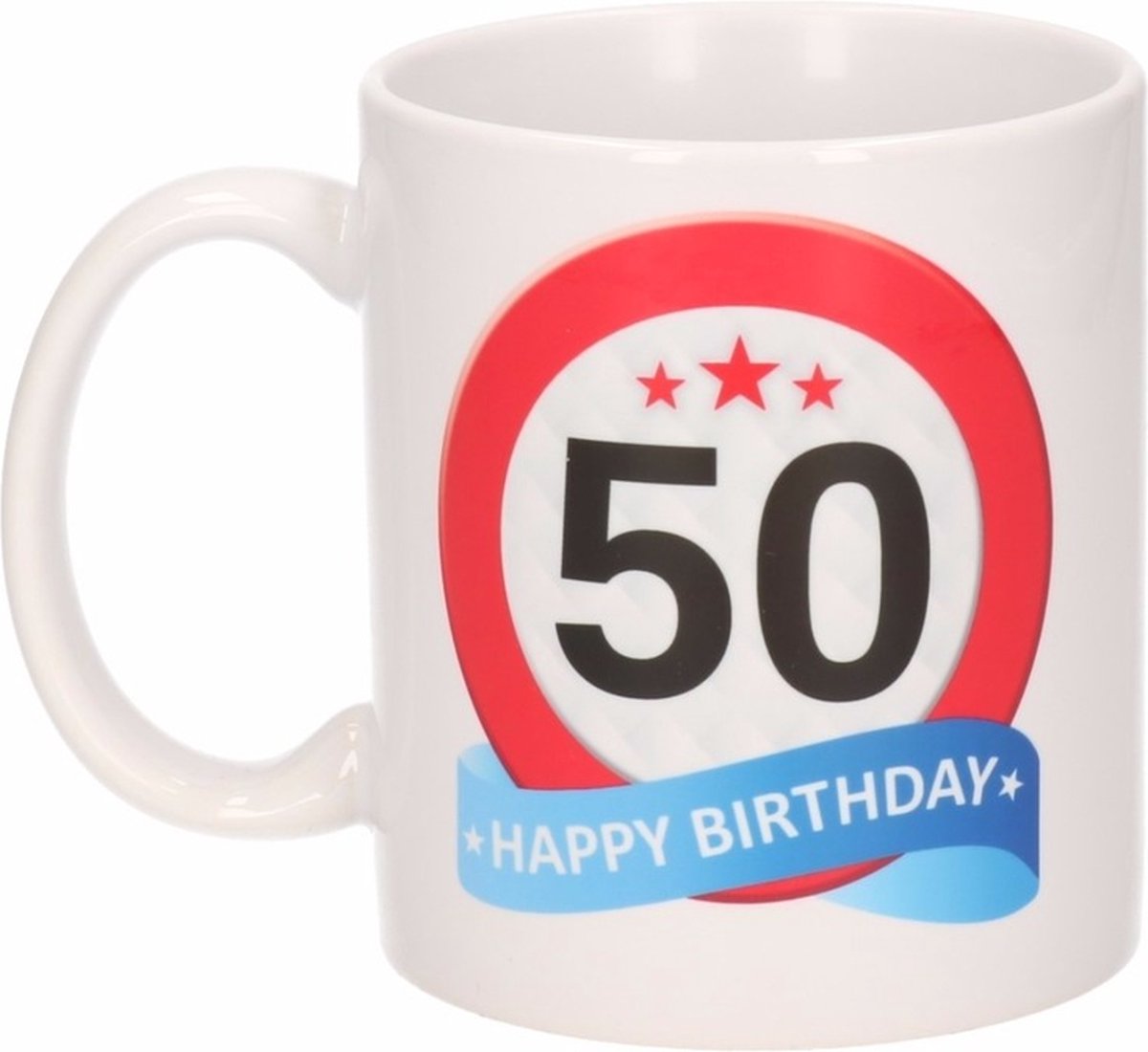 Bellatio Decorations - Cadeau drinkbeker/koffiemok - 50 jaar verjaardag 300 ML