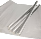 Multipak van 4x stuks luxe inpakpapier/cadeaupapier metallic zilver 200 x 70 cm