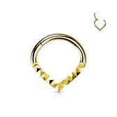 Pyramid Cuts Chevron clicker 1.2x8 gold plated