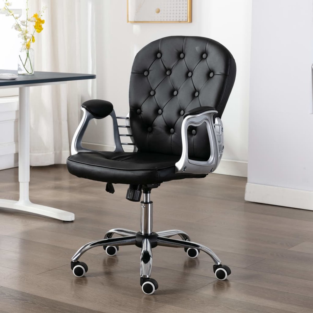 Prolenta Premium - Kantoorstoel draaibaar kunstleer zwart