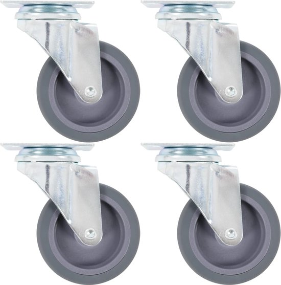 Grote Design Zwenkwielen 75 mm met afdekkappen - Krasvrij