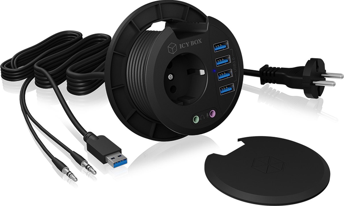 Hub 4-Port IcyBox USB 3.0 IB-Hub1430 Tisch-Hub extern retail