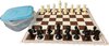 Afbeelding van het spelletje Schoolschaakset klein - Schaakbord + schaakstukken - Plastic - Opvouwbaar schaakbord