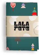 La La Fete - Furoshiki doeken - doorgeef inpakpapier - inpakstof - XMAS FOREST GREEN - 50
