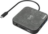 Hama USB-C-hub, "Connect2QiCharge", Wireless Charging, Multiport, 12 poorten