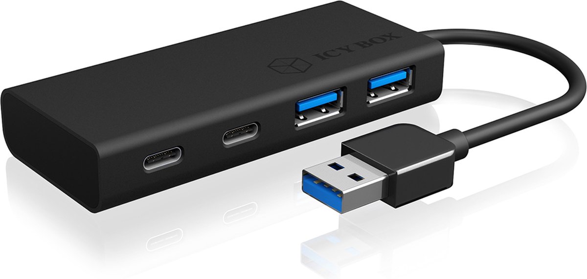 ICY BOX IB-HUB1426-U3 IB-HUB1426-U3 USB-hub 4 poorten USB-A USB 3.0 5 GBit/s Zwart