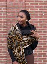 Warme Sjaal met Afrikaanse print Unisex - Zwarte Mud cloth stripes - Winter sjaal / Fleece sjaal / Afrika print