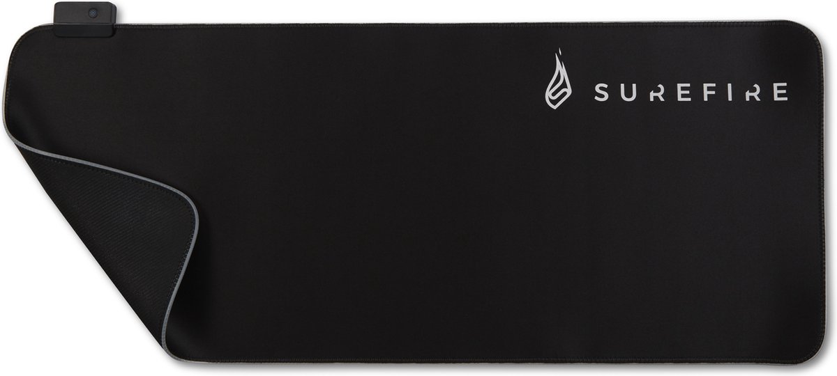 Surefire Gaming Silent Flight RGB-680 Gaming muismat Verlicht Zwart (b x h x d) 680 x 3 x 280 mm