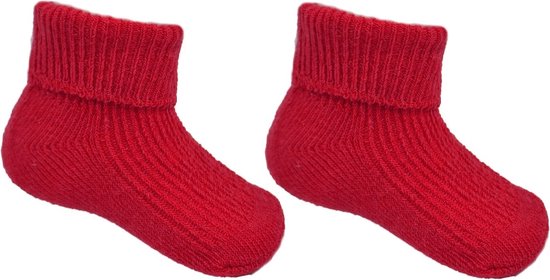 2 paar Rode Baby Sokjes - Kerst - Christmas - Unisex - Maat 0-3 mnd |  bol.com