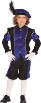 Pieten verkleed kostuum - zwart/blauw - voor jongens/meisjes 140/152