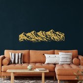 Wanddecoratie |Berg|Mountain | Metal - Wall Art | Muurdecoratie | Woonkamer | Buiten Decor |Gouden| 100x27cm