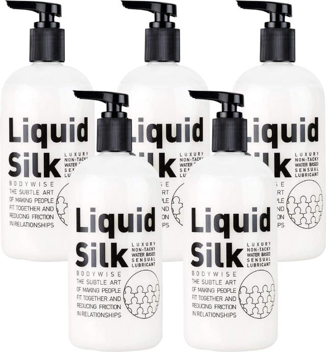 Liquid Silk - glijmiddel - waterbasis - 5 x 250 ml voordeelverpakking