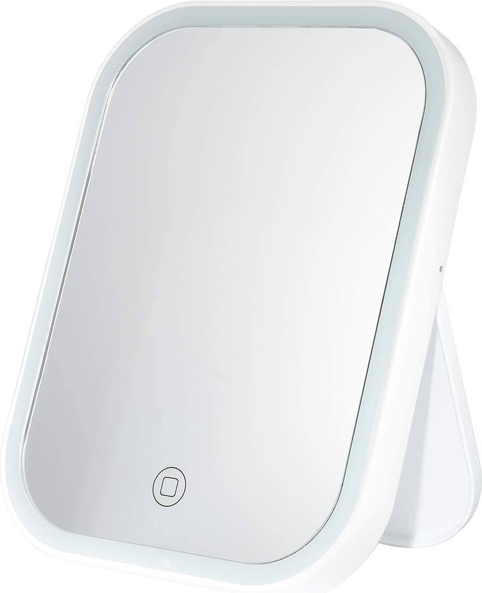 Spiegel met Oplaadbare LED verlichting - Warm Wit Licht - Oplaadbaar - Make-up - USB - 3 Modes