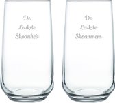 Gegraveerde Drinkglas 47cl De Leukste Skoanheit-De Leukste Skoanmem