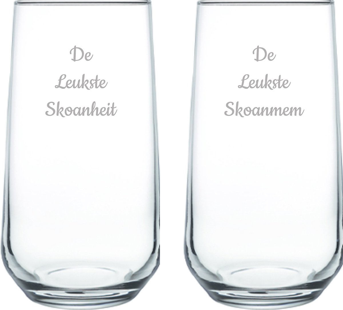 Gegraveerde Drinkglas 47cl De Leukste Skoanheit-De Leukste Skoanmem