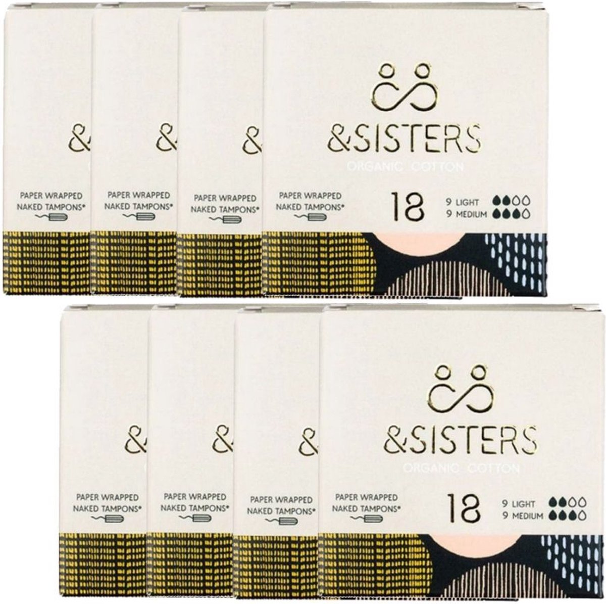 &SISTERS – Tampons – Duopak : Light + Medium – 8 pak – Biologisch Katoen - Duurzaam