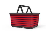 Fietsmand met slot en kliksysteem voor bagagedrager - voordrager The Basky basket design Rood-Blauw