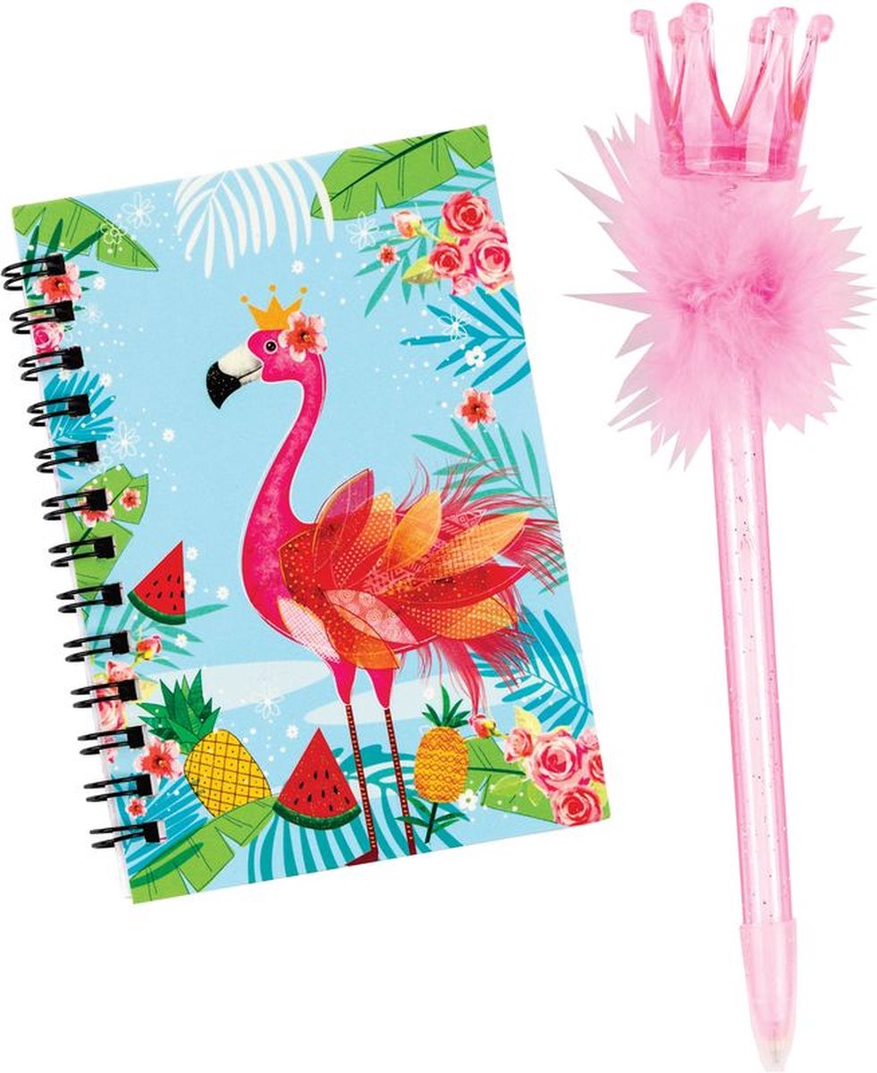 Notitieboek met pen Flamingo