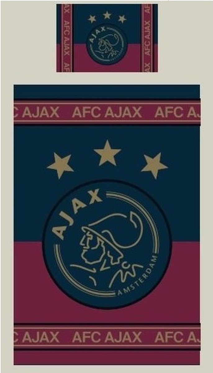 Ajax Dekbedovertrek 140x200cm - In de kleuren van het Uittenue van 2022-2023 - 100% Katoen - Inclusief Kussensloop van Merkloos — afbeelding 3