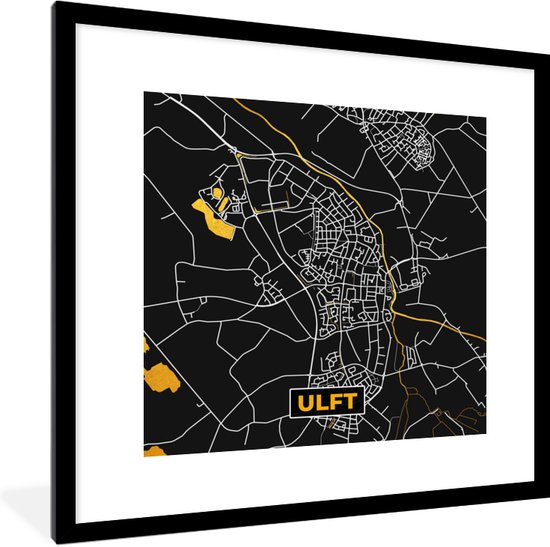 Fotolijst Incl Poster Plattegrond Ulft Kaart Stadskaart Black Gold Bol Com