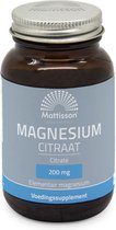 Mattisson - Magnesium Citraat - 200 mg Elementair Magnesium - 60 Magnesium Tabletten