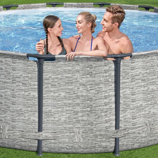 Bestway piscine acier pro max set bande de pierre ronde 427