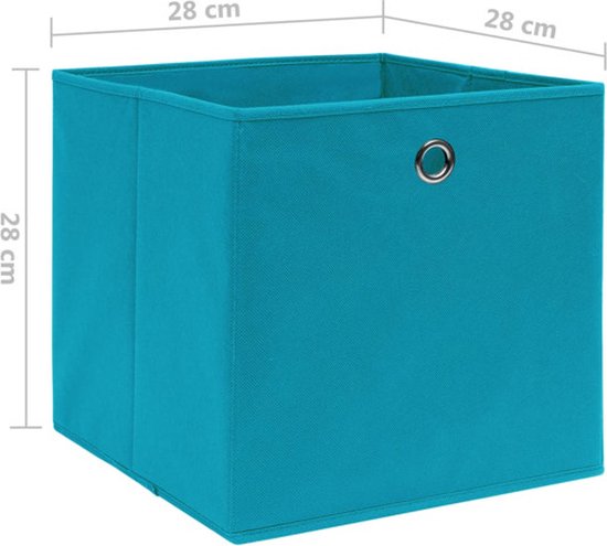 Boîtes de rangement vidaXL - 10 pièces - 28 x 28 x 28 cm - Blauw Bébé - Compartiments de rangement - Non tissé - Boîtes en Tissus
