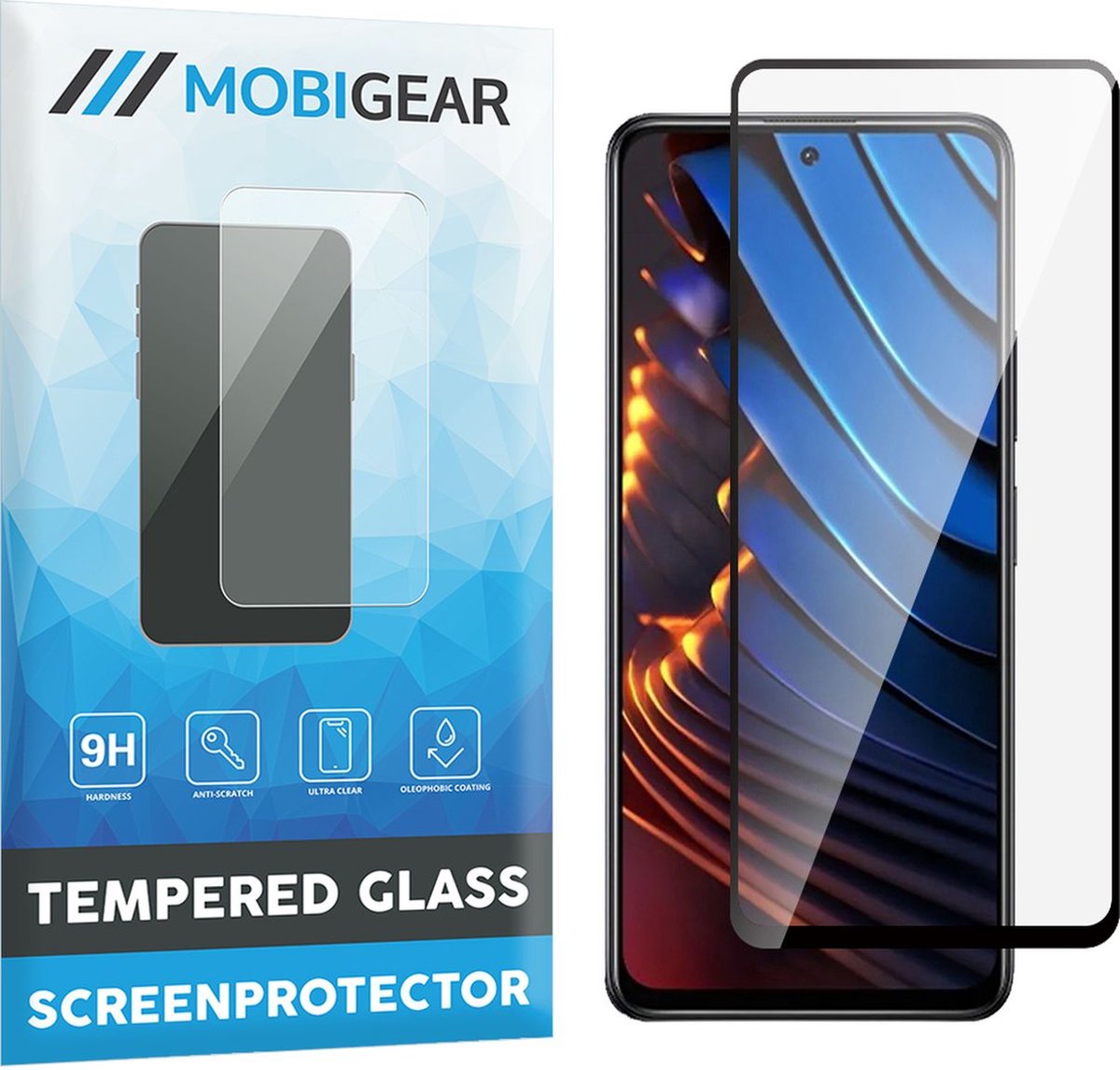 Mobigear Screenprotector geschikt voor POCO X3 GT Glazen | Mobigear Premium Screenprotector - Case Friendly - Zwart