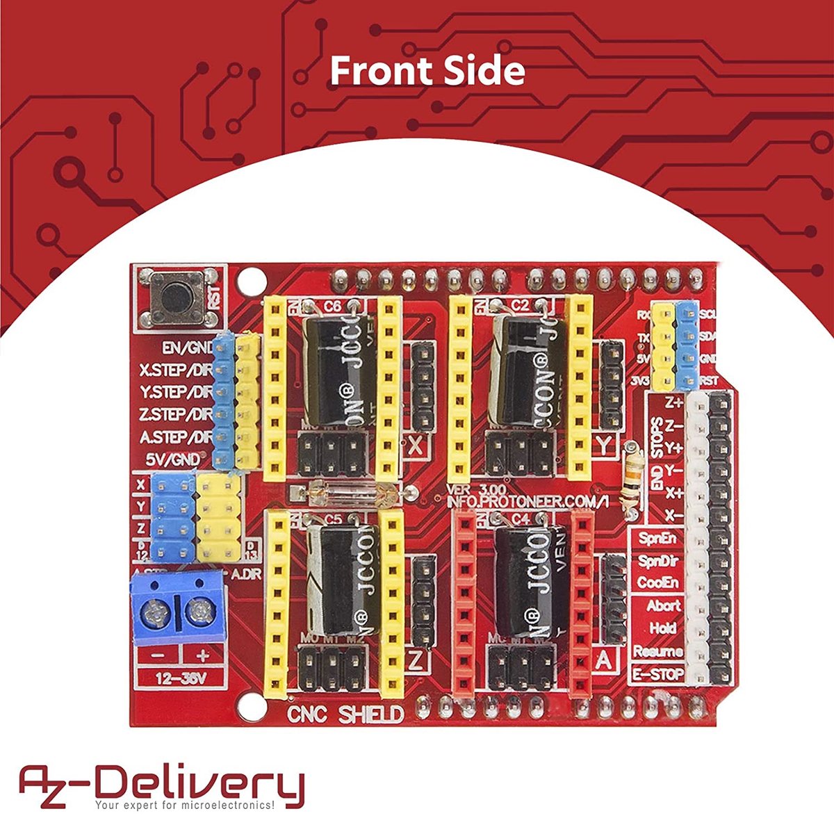 AZDelivery Lot de 3 x CNC Shield V3 avec 4 moteurs pas à pas A4988 avec  dissipateur de... | bol.com