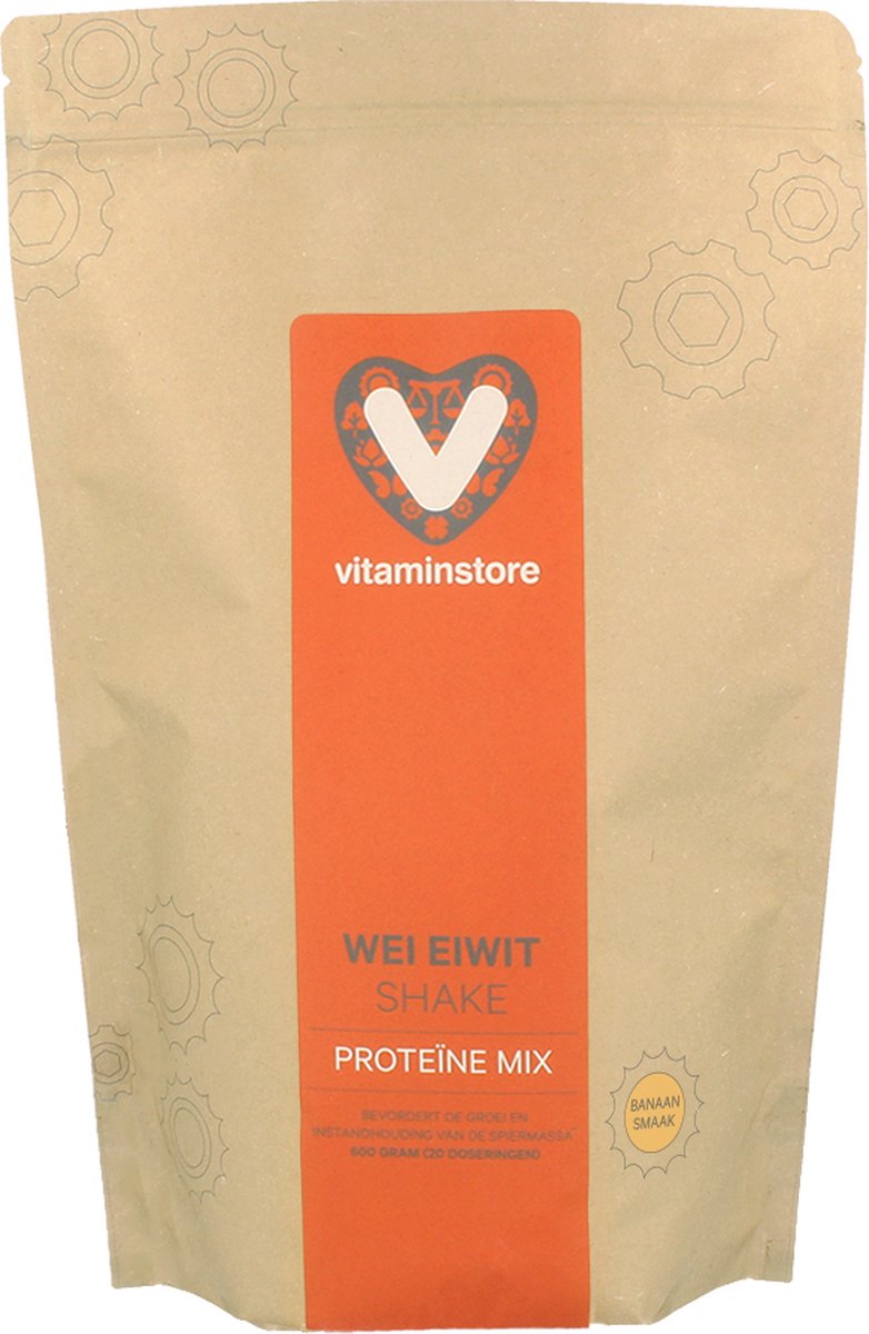 Vitaminstore - Wei Eiwit Shake Banaan - 600 gram | Banaan