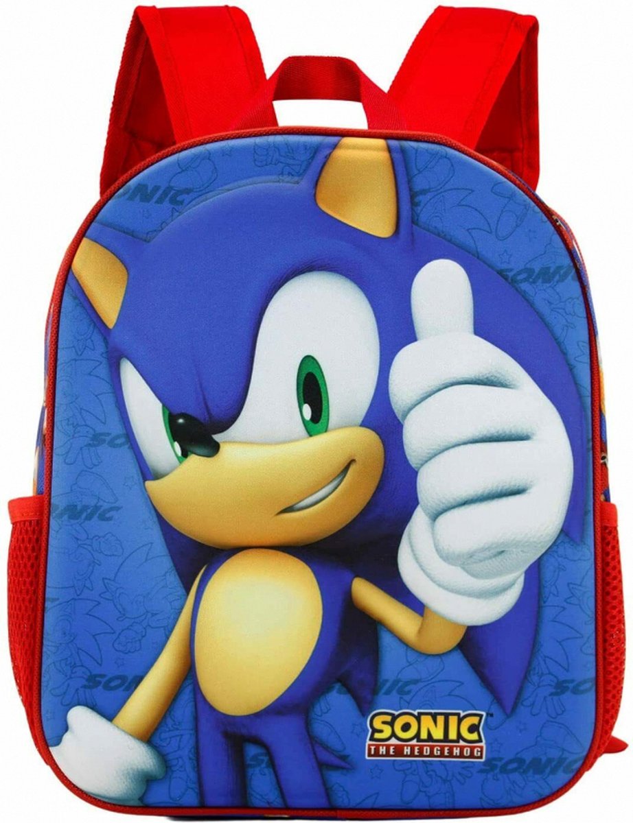 Sac à Dos 3D Peluche Sonic The Hedgehog Officiel Sega – Enfants Garçons Filles – Oreilles & Épines Mobiles – École, Sport, Voyage