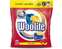 Woolite Kleuren Wasmiddel voor Gekleurde Was met Keratine - 28 Capsules