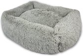 Topmast Fluffy Lounge Serie - Hondenmand - 50 x 38 x 19 cm - Zilver - Hondenbed - Hondenkussen - Kattenmand