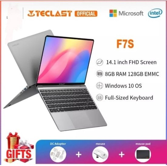 Teclast F7S 14.1 Inch Notebook 8GB RAM 128GB eMMC Windows 10 OS Dual-band WiFi Bluetooth Laptop