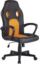 Chaise de bureau Clp Elbing - Cuir artificiel - Zwart/ jaune