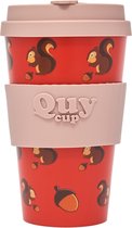 Quy Cup 400ml  - Ecologische Reis Beker - “Alvin” - BPA Vrij - Gemaakt van Gerecyclede Pet Flessen met Rose Siliconen deksel