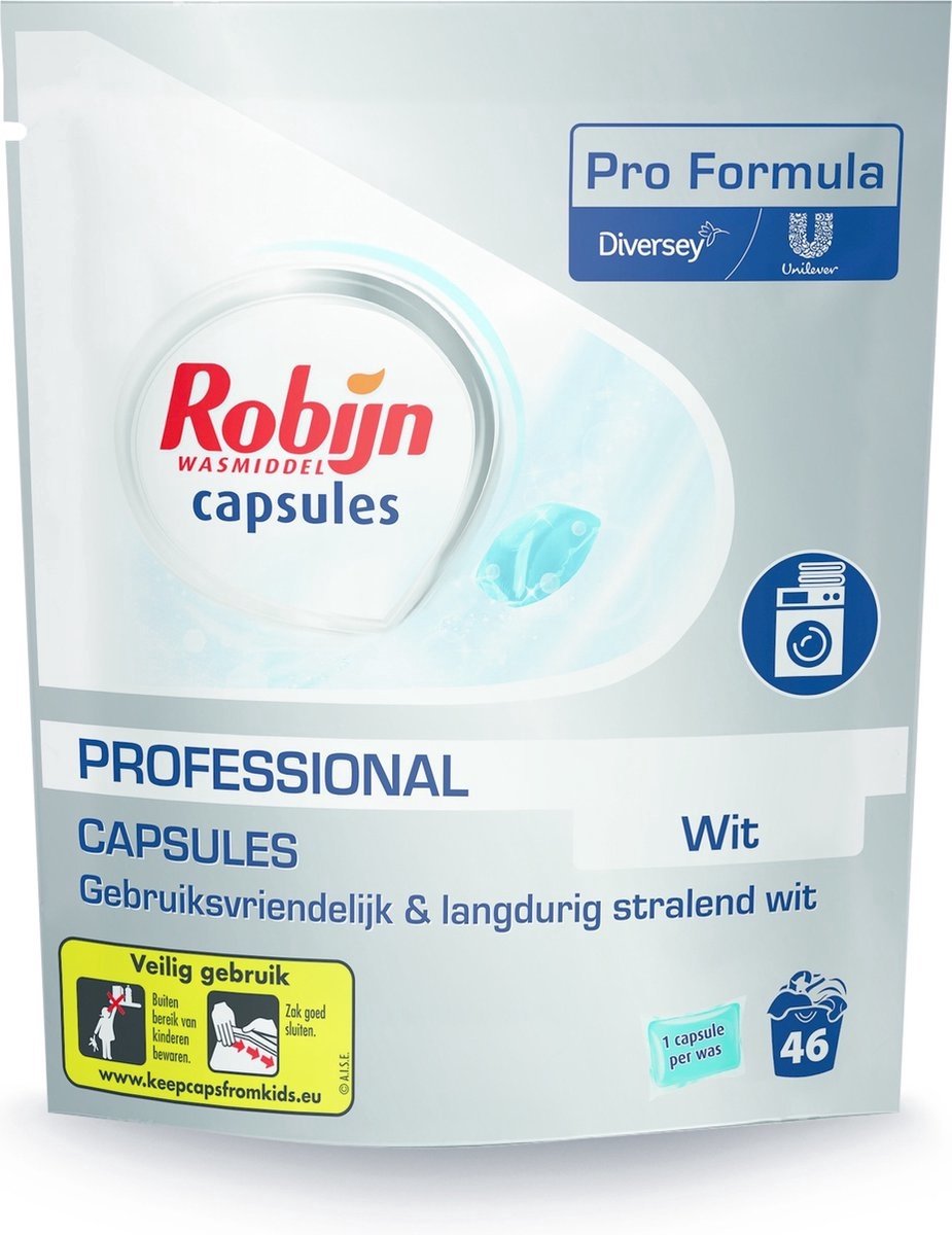 Goedkoopste Robijn White Wasmiddel Capsules Pro Formula - 1 zak van 46 capsules