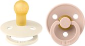 BiBS - Colour Pacifier - Stage 1 Fopspeen - 0+ maanden - 2 stuks - Ivory / Blush