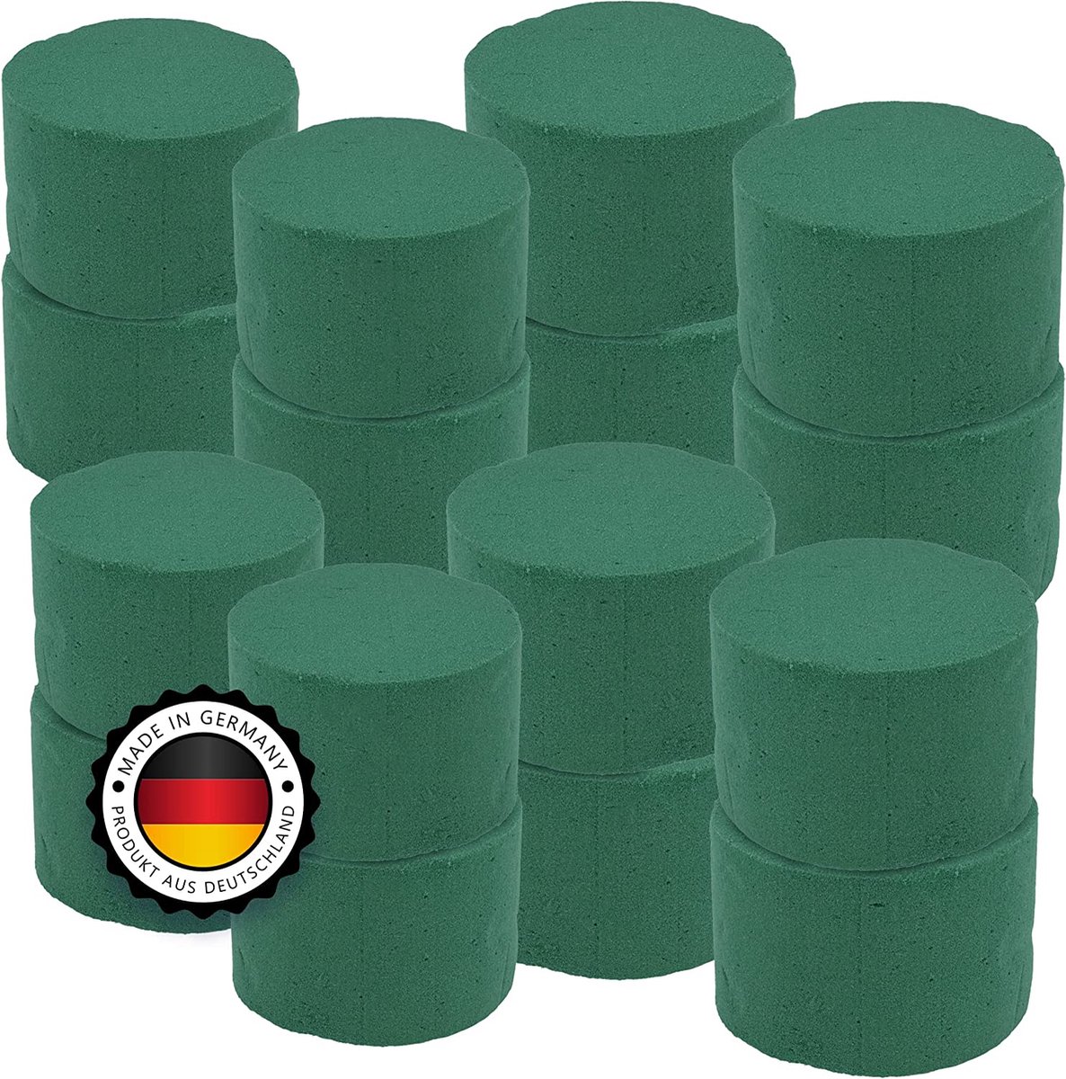 Steekschuimkrans rond 3-delig - set van 25 cm - nat steekschuimstel steekmos, bloemenkit, adventkroon voor bloemstukken, spons voor knutselen voor feesten, bruiloften, geschenken, MADE IN GERMANY