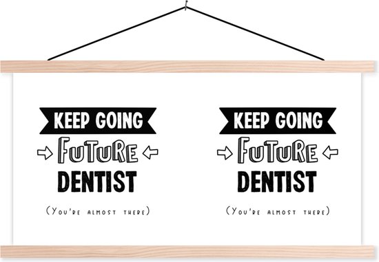 Porte-affiche avec affiche - Affiche scolaire - Dentiste - Education - Student - Devis - 60x30 cm - lattes vierges