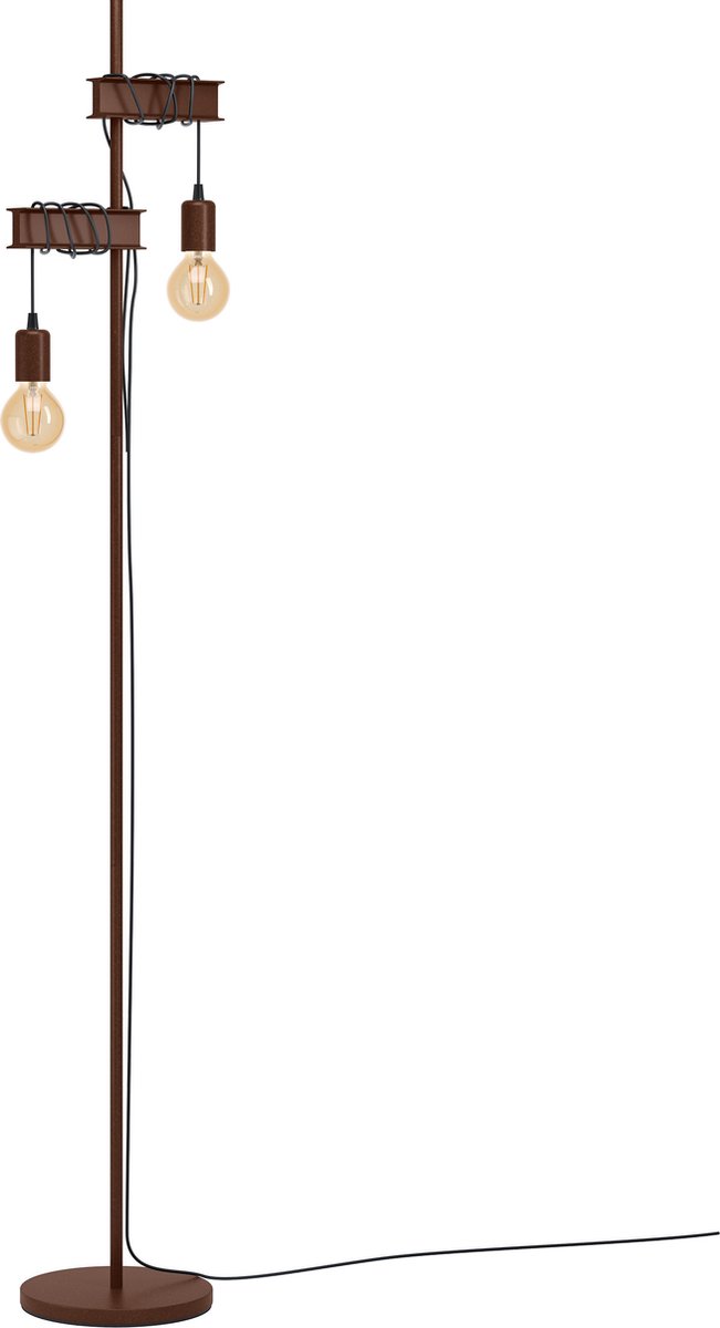 EGLO Townshend 4 Vloerlamp - E27 - 169 cm - Zwart/Bruin