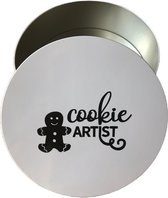 Koektrommel - blikken doos met los deksel - zelfgebakken koekjes bewaren - cookie artist
