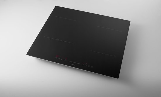 Karinear Inductieplaat met 4 inbouwlampen, inductiekookplaat 60 cm, elektrische kooktafel met touch-bediening, timer, kindervergrendeling, 6600 W, zonder stopcontact