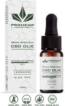 Prohemp CBD olie 20% - Broad Spectrum (THC-Vrij) - MCT olie - 10ml - 2000 mg Premium CBD